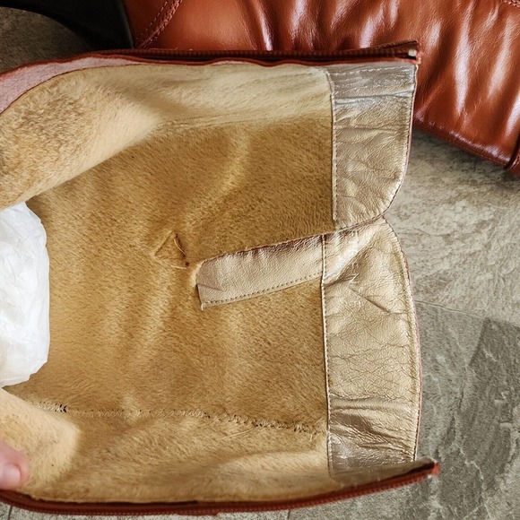 Firenze Leather Boots Woman Camel Size 39EU Italy US8.5 Side Zip/W/Buckles - Picture 5 of 5